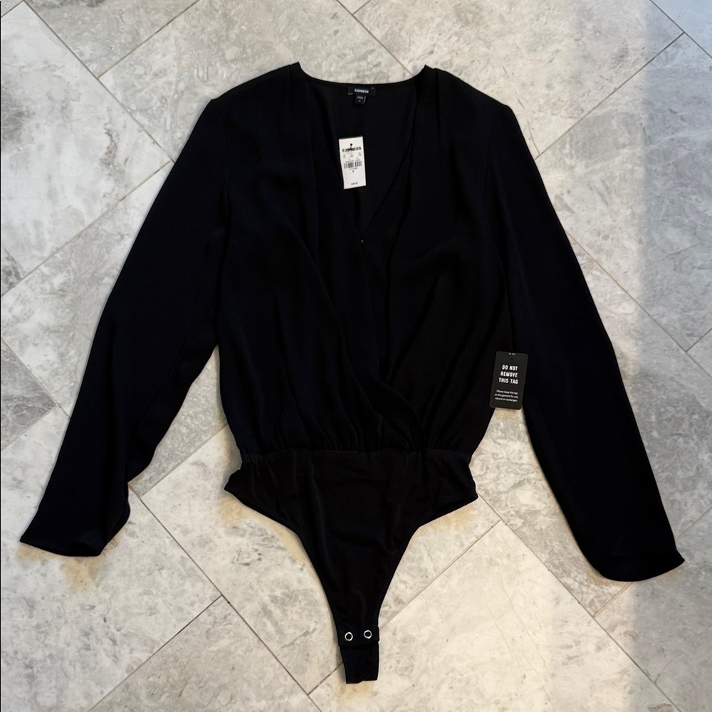 NWT Express Cross front Bodysuit Blouse SZ: Small